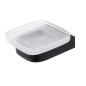 Nimco Nikau - Porte-savon, verre mat / noir mat NKC 30059C-90