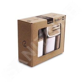 Nimco Autres - Set d'accessoires de salle de bain 3 en 1, blanc / bambou BA 28000SET-05