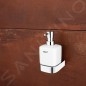 Nimco Nikau - Distributeur de savon en céramique avec support, 250 ml blanc / chrome NK 30031K-T-26