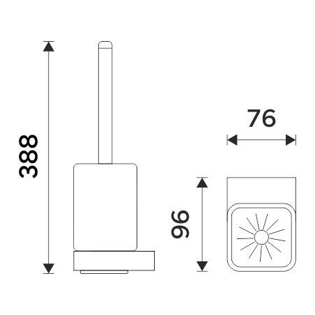 Nimco Nikau - Brosse de WC avec suport, verre mat / chrome NK 30094CN-26