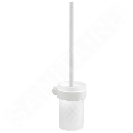 Sapho Gedy Pirenei - Brosse de toilette avec support mural, blanc/verre satiné PI330302