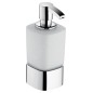 Keuco Elegance - Distributeur de savon avec support, 220 ml, verre dépoli/chrome 11653019001
