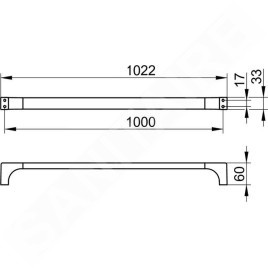 Keuco Edition 11 - Porte-serviettes, longueur 1000 mm, chrome 11101011000