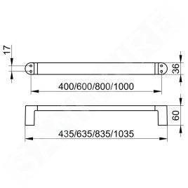 Keuco Elegance - Porte-serviettes, longueur 800 mm, chrome 11601010800