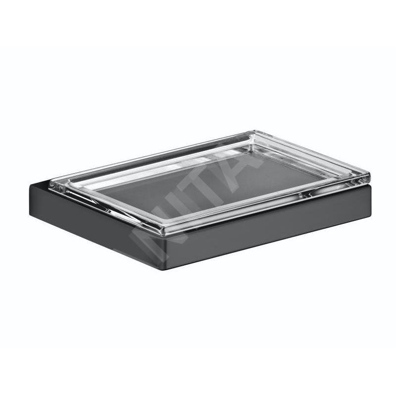 Keuco Edition 11 - Porte-savon avec support, verre/chrome noir 11155139000