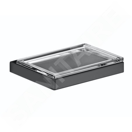 Keuco Edition 11 - Porte-savon avec support, verre/chrome noir 11155139000