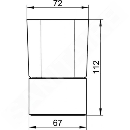 Keuco Elegance - Gobelet brosse à dent et dentifrice avec support, verre dépoli/chrome 11650019001