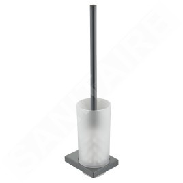 Keuco Edition 11 - Brosse WC avec support, verre dépoli/chrome noir 11164139000