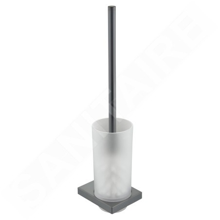 Keuco Edition 11 - Brosse WC avec support, verre dépoli/chrome noir 11164139000