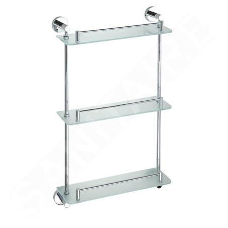 Sapho X-Round - Tablette murale, chrome/verre dépoli XR608
