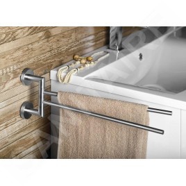 Sapho X-STEEL - Porte-serviettes rotatif, verre/inox poli XS405