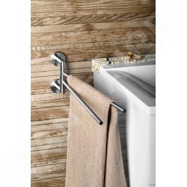 Sapho X-STEEL - Porte-serviettes rotatif, verre/inox poli XS405