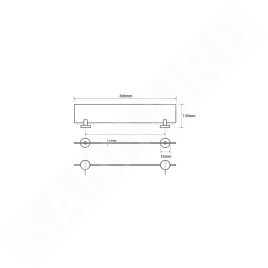 Sapho X-STEEL - Étagère, longueur 600 mm, verre/inox XS601