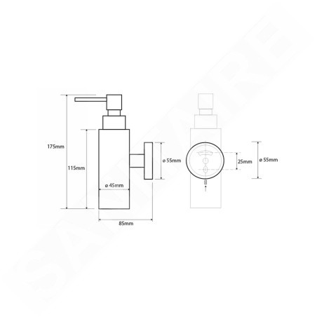 Sapho X-Round - Distributeur de savon, chrome XR104