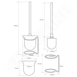 Sapho X-Round - Brosse de toilette indépendant, chrome XR302