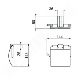 Sapho Flori - Porte-rouleaux WC avec couvercle, noir mat RF007/15