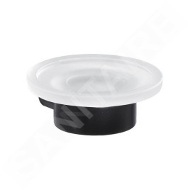 Sapho Gedy Pirenei - Porte-savon avec support, noir mat/verre satiné PI1114