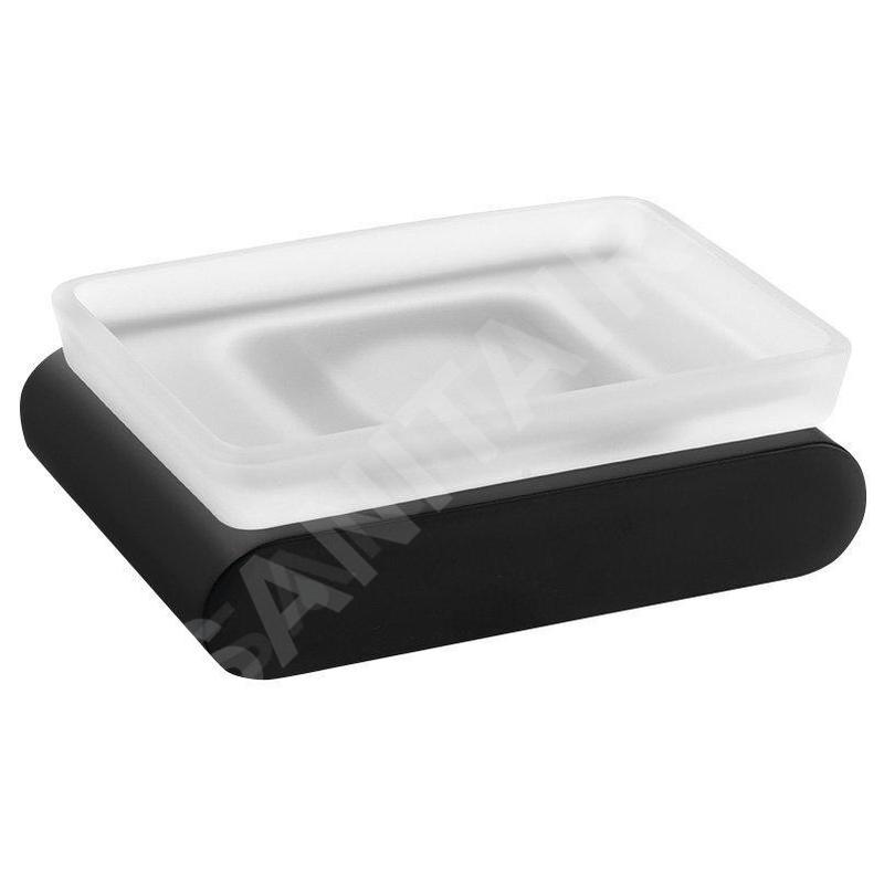 Sapho Flori - Porte-savon avec support, verre dépoli/noir RF002/15