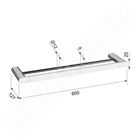 Sapho Flori - Porte-serviettes 600x127 mm, chrome RF011