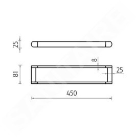 Nimco Nava - Porte-serviettes, longueur 450 mm, noir mat/chrome NA 28046