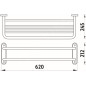 Nimco Autres - Étagère avec porte-serviettes, longueur 620 mm, inox PO 7061-18
