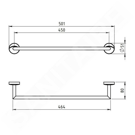 Novaservis Metalia 11 - Porte-serviettes, 500 mm, chrome 0127,0