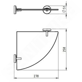Novaservis Metalia 11 - Étagère d’angle, chrome 0135,0