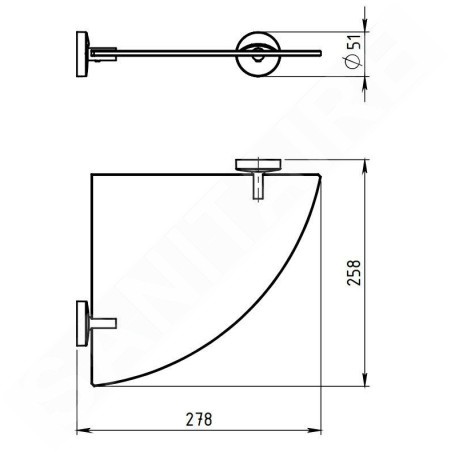Novaservis Metalia 11 - Étagère d’angle, chrome 0135,0