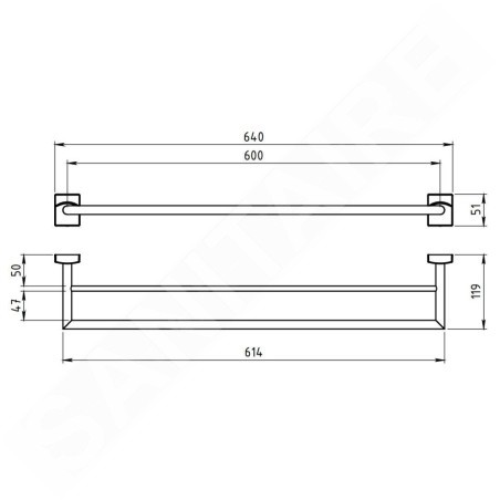 Novaservis Metalia 12 - Double porte-serviettes, chrome 0225,0
