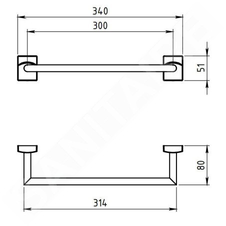 Novaservis Metalia 12 - Porte-serviettes, 350 mm, chrome 0226,0
