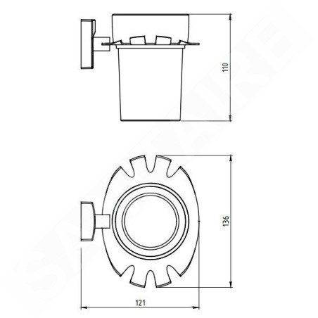 Novaservis Metalia 12 - Verre pour brosses à dents et dentifrice avec support, verre/chrome 0249,0
