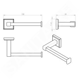 Sapho Gedy Colorado - Porte-rouleaux WC sans couvercle, chrome 6924