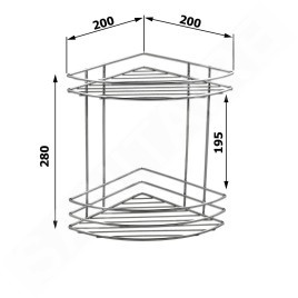 Aqualine Chrom Line - Tablette d'angle double, chromée 37010