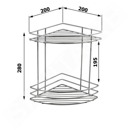Aqualine Chrom Line - Tablette d'angle double, chromée 37010