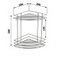 Aqualine Chrom Line - Tablette d'angle double, chromée 37010