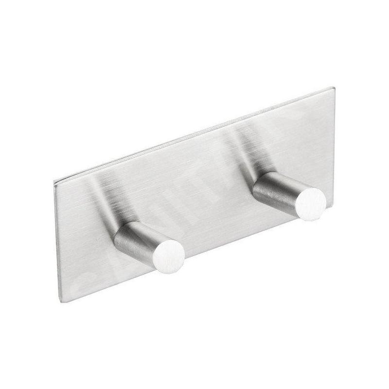 Sapho Accessoires - Crochet double autocollant, inox brossé 31202