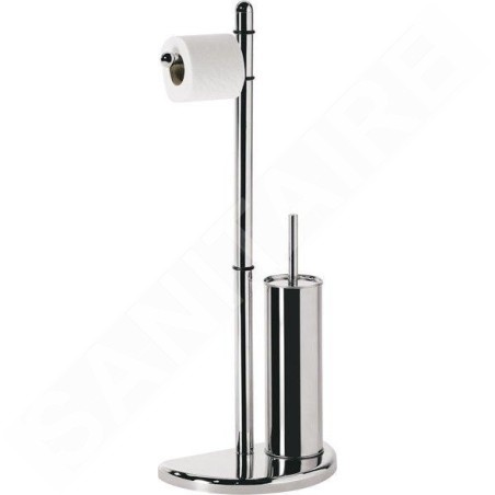 Aqualine Accessoires - Porte-rouleaux WC avec brosse de toilette, chrome HI32