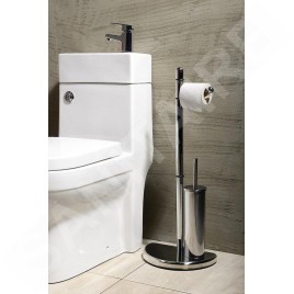 Aqualine Accessoires - Porte-rouleaux WC avec brosse de toilette, chrome HI32