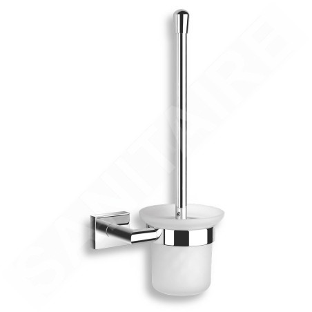 Novaservis Titania Elis - Brosse WC murale avec support, verre dépoli/chrome 66433,0
