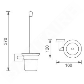 Novaservis Titania Elis - Brosse WC murale avec support, verre dépoli/chrome 66433,0