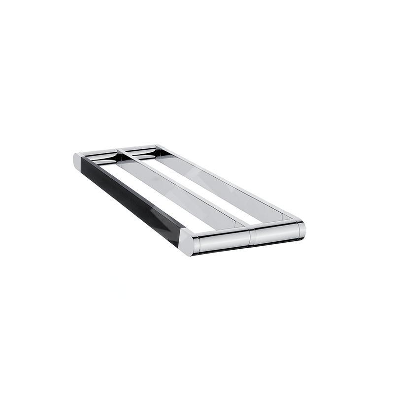 Nimco Nava - Porte-serviettes double, longueur 450 mm, noir mat/chrome NA 28046D
