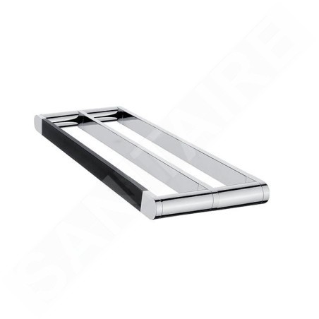 Nimco Nava - Porte-serviettes double, longueur 450 mm, noir mat/chrome NA 28046D