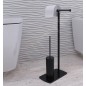 Sapho Accessoires de salle de bains Gedy - Porte-rouleaux WC et brosse de toilette et réservoir à poser Florida, noir mat 733214
