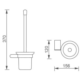 Novaservis Titania Naty - Brosse WC murale avec support, verre dépoli/chrome 66633,0
