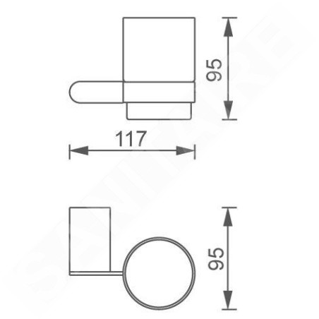 Novaservis Titania Naty - Verre pour brosses à dents et dentifrice avec support, verre dépoli/chrome 66606,0