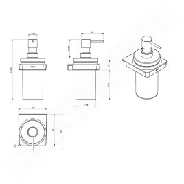 Sapho Zen - Distributeur de savon avec support, verre dépoli/chrome 161010