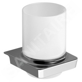 Sapho Zen - Verre pour brosse à dents et dentifrice, à poser, verre dépoli/chrome 160990