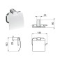 Sapho Flori - Porte-rouleaux WC avec couvercle, chrome RF007