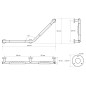 Sapho X-Round - Barre d'appui brisée, 715x325x80 mm, gauche, inox XR508