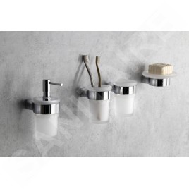 Sapho Gedy Pirenei - Porte-savon avec support, chrome/verre satiné PI1113